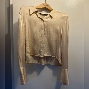 Zara cropped button down